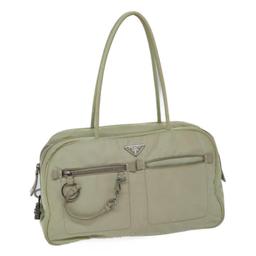 PRADA Shoulder Bag Nylon Beige Auth ac2972