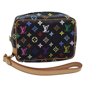 LOUIS VUITTON Monogram Multicolor Trousse Wapity Pouch Black M58034 Auth ac3003A