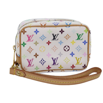 LOUIS VUITTON Monogram Multicolor Trousse Wapity Pouch White M58033 Auth ac3004A