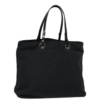 FENDI Zucca Canvas Hand Bag Black Auth ac3041