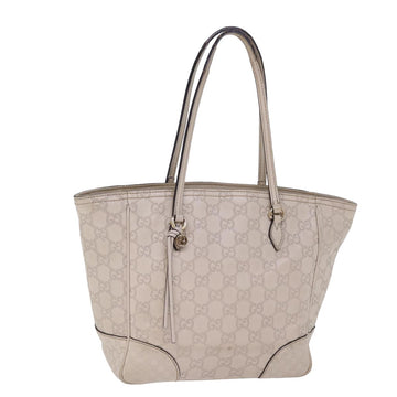 GUCCI GG Canvas ssima Tote Bag Beige 353119 Auth ac3056