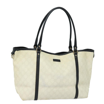 GUCCI GG Supreme Tote Bag PVC White 197953 Auth ac3059