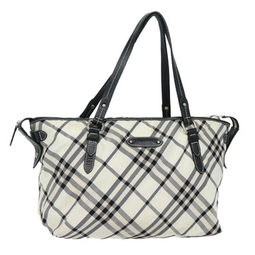 BURBERRY Nova Check Blue Label Tote Bag Canvas Beige Auth ac3068