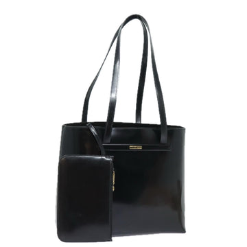 GUCCI Tote Bag Patent Leather Outlet Black Auth ac3126