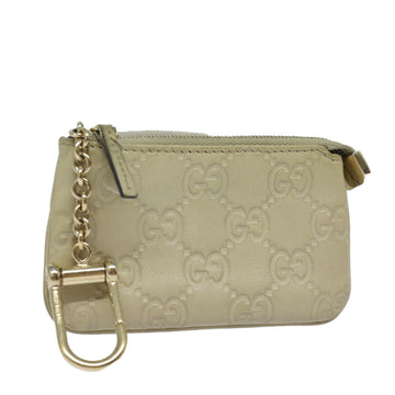 GUCCI GG Canvas ssima Coin Purse Beige 233183 Auth ac3151