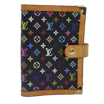 LOUIS VUITTON Multicolor Agenda PM Day Planner Cover Black R21076 Auth ac3222