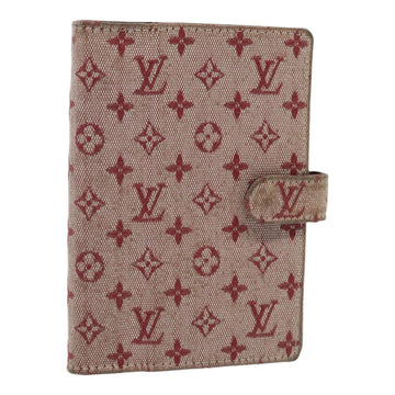 LOUIS VUITTON Monogram Mini Agenda PM Day Planner Cover Red R20912 Auth ac3224