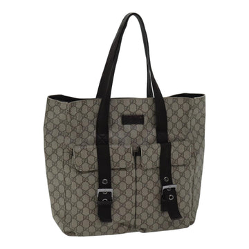 GUCCI GG Canvas Tote Bag Coated Canvas Beige Auth ac3262