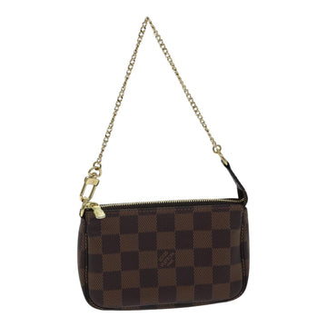 LOUIS VUITTON Damier Ebene Mini Pochette Accessoires Pouch N58009 LV Auth ac3267