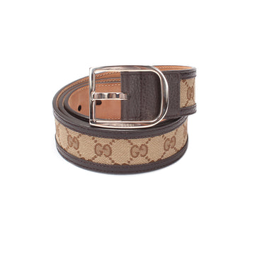 GUCCI GG Canvas & Leather Belt