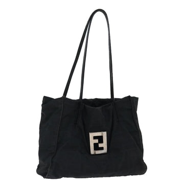 FENDI Zucca Canvas Shoulder Bag Black Auth am5951