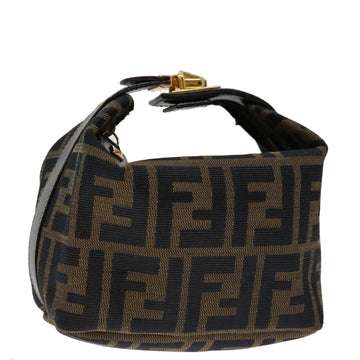 FENDI Zucca Canvas Mini Hand Bag Brown Black Auth am5975