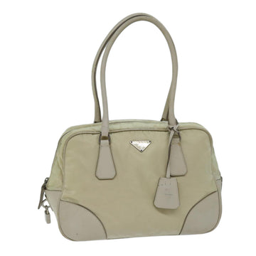 PRADA Shoulder Bag Nylon Beige Auth am6097