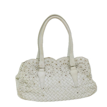 BOTTEGA VENETA INTRECCIATO Hand Bag Leather White 156586 Auth am6192