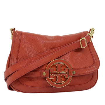 TORY BURCH Shoulder Bag Leather Orange Auth am6194