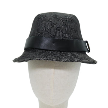 GUCCI GG Canvas Hat M Black Auth am6222