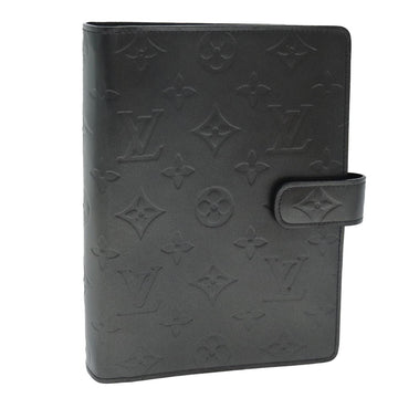 LOUIS VUITTON Monogram Mat Agenda MM Day Planner Cover Black R20925 Auth am6250