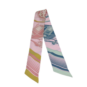 HERMES Twilly Scarf Silk Pink Auth am6363