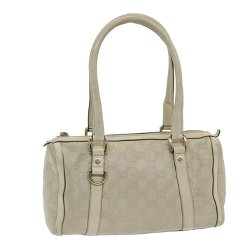 GUCCI ssima GG Canvas Abbey Shoulder Bag White 130942 Auth am6540