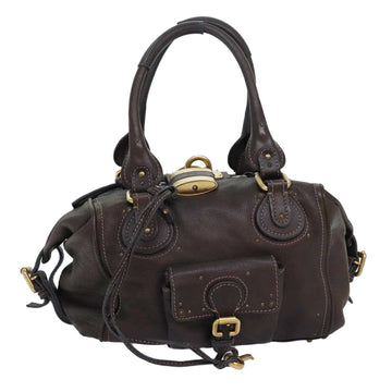 Chloe Paddington Hand Bag Leather Brown Auth am6566