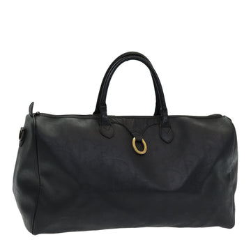 CHRISTIAN DIOR Trotter Canvas Boston Bag Black Auth am6570