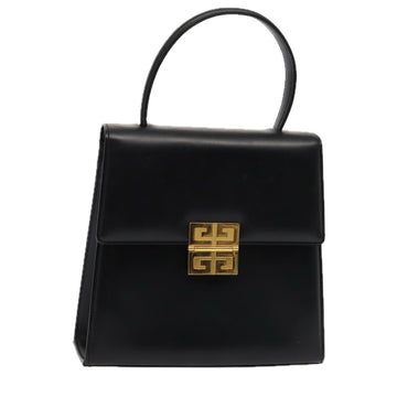 GIVENCHY Hand Bag Leather Black Auth am6590