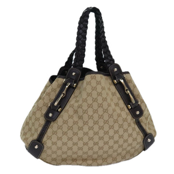 GUCCI Horsebit GG Canvas Hand Bag Outlet Beige 336653 Auth am6595A