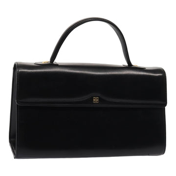 GIVENCHY Hand Bag Leather Black Auth am6625