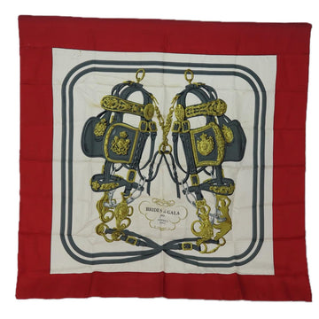 HERMES Carre Scarf Silk 2Set Pink Red Auth am6646