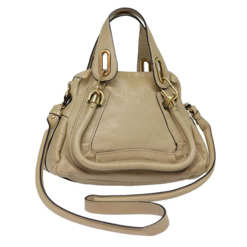 Chloe Hand Bag Leather 2way Beige Auth am6723