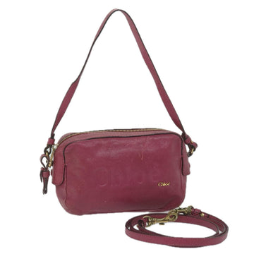 Chloe Shoulder Bag Leather Pink 01 12 51 65 5955 Auth ar11011