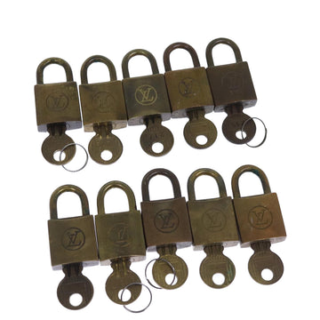 LOUIS VUITTON Padlock 10set Padlock Vintage Gold Tone LV Auth ar11769B