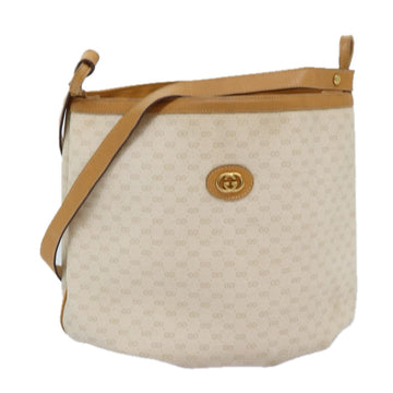 GUCCI Micro GG Supreme Shoulder Bag PVC Beige Auth ar11825