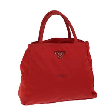 PRADA Hand Bag Nylon Red Auth ar11857