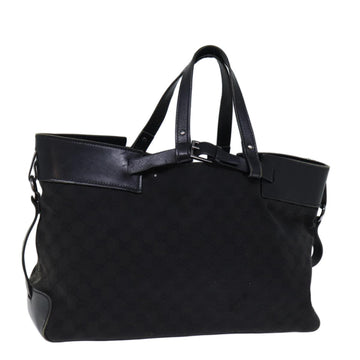 GUCCI GG Canvas Hand Bag Black Auth ar11879