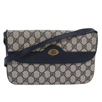 GUCCI GG Supreme Shoulder Bag PVC Leather Navy 004 106 0024 Auth ar11976