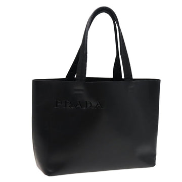 PRADA Tote Bag Leather Black Auth ar11984