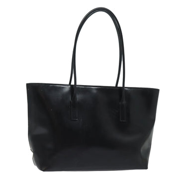 PRADA Tote Bag Enamel Black Auth ar12038