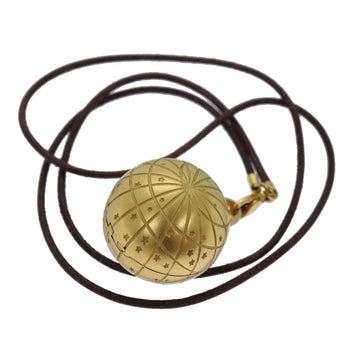 HERMES Zodiac Globe Necklace metal Gold Auth ar12292