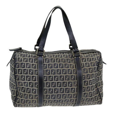 FENDI Zucchino Canvas Hand Bag Navy Auth ar12302