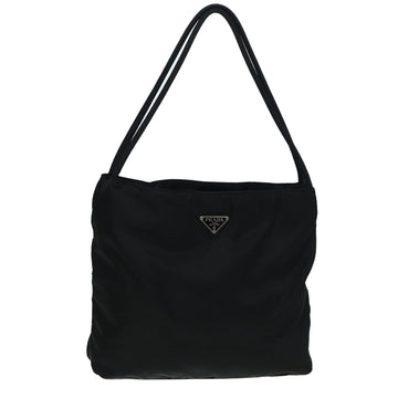 PRADA Tote Bag Nylon Black Silver Auth ar12341