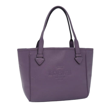 LOEWE Hand Bag Leather Purple Gold Auth ar12427