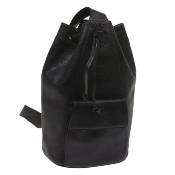 SALVATORE FERRAGAMO Shoulder Bag Leather Black Auth bs11677