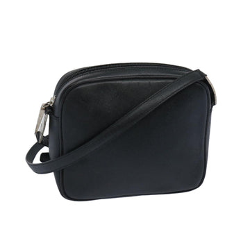 SALVATORE FERRAGAMO Shoulder Bag Leather Black Auth bs11835
