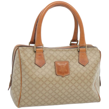 CELINE Macadam Canvas Boston Bag Beige Auth bs12260