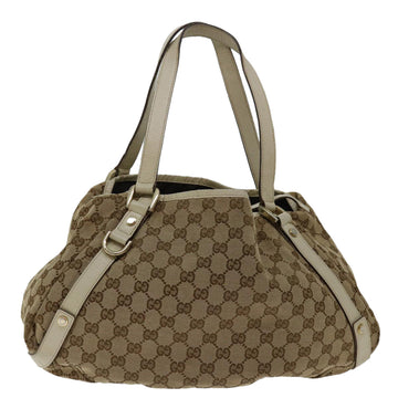 GUCCI GG Canvas Hand Bag Beige 130736 Auth bs12737