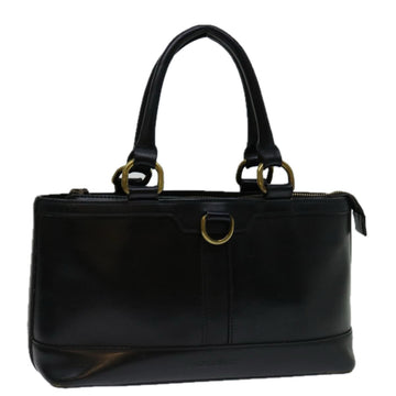 BURBERRY Hand Bag Leather Black Auth bs13097