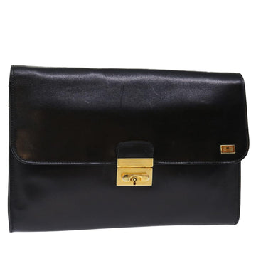 GIVENCHY Clutch Bag Leather Black Auth bs13389