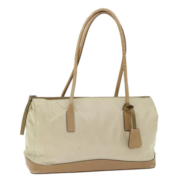 PRADA Shoulder Bag Nylon Beige Auth bs13402