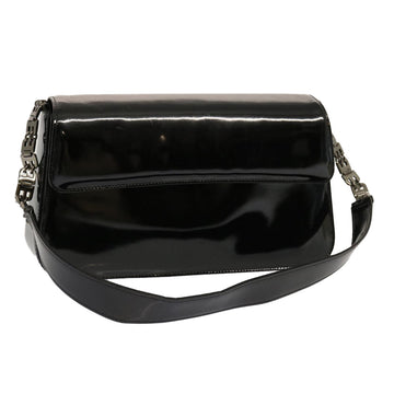 BALLY Shoulder Bag Enamel Black Auth bs13429